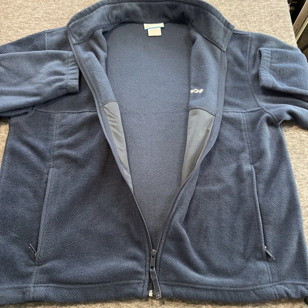 Columbia Fleece Jacket Men's XLarge Blue‎ Full Zip Long Sleeve Ready to Wear
